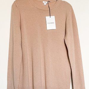Cuyana Tan Crew Neck Sweater